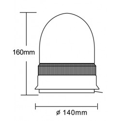 Girofar rosu LED cu prindere in 3 puncte 12-24V Girofar rosu LED cu prindere in 3 puncte 12-24V